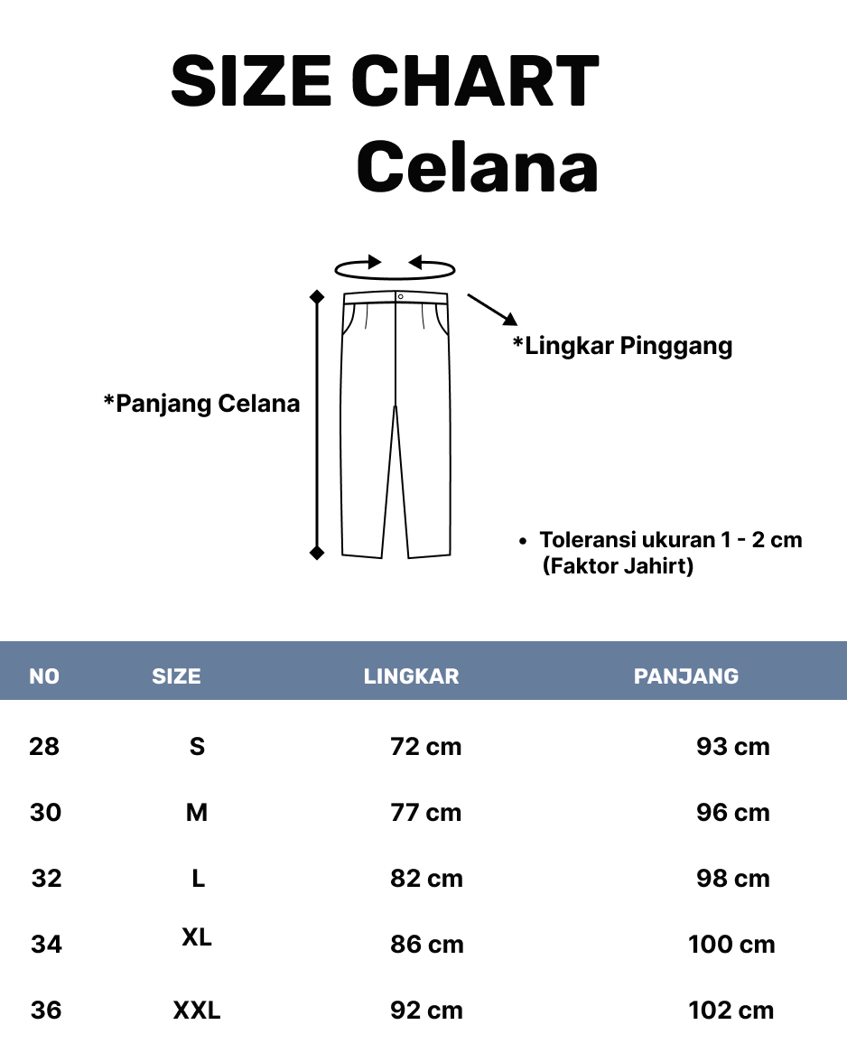 Size Celana Dewasa